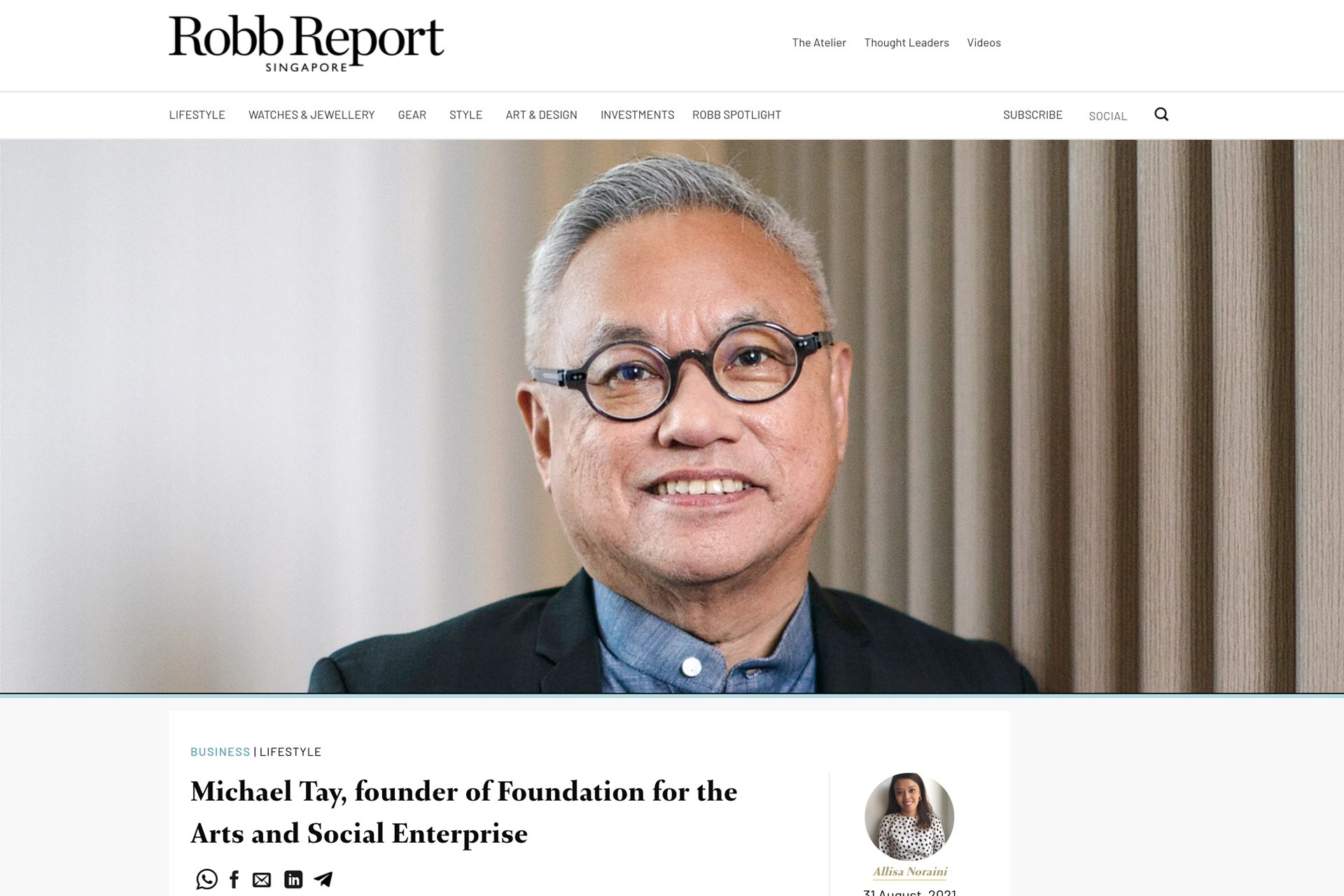 Michael Tay The Arts Thought Leader